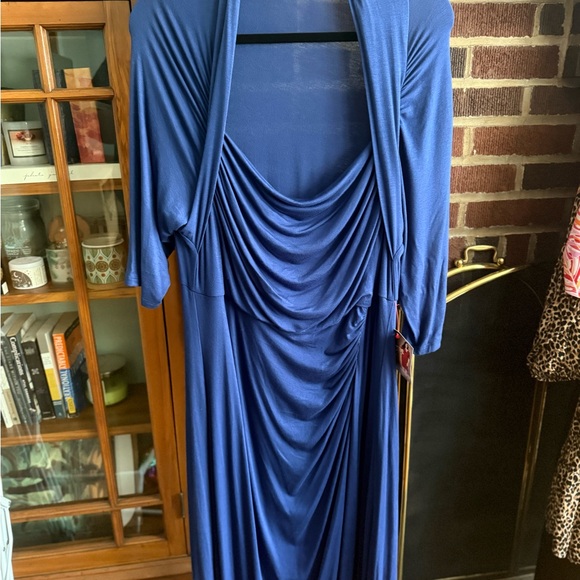 Kiyonna Midnight Blue Draped Gown - Picture 1 of 2